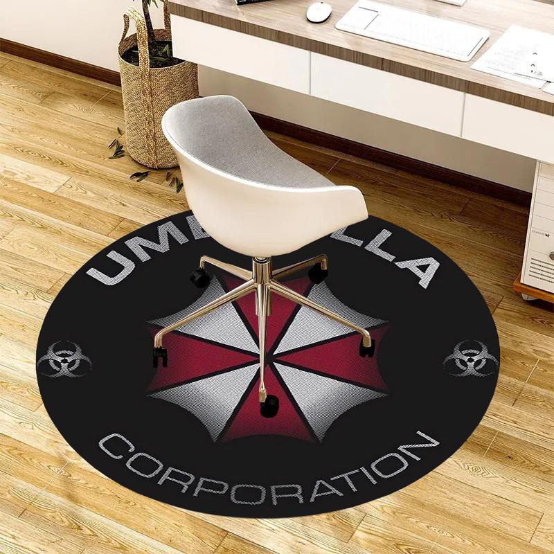 1 st Paraply Corporation Logotyp Rund matta, Tillverkad av Polyester, Perfekt för att Dekorera Kontorsstolar, Vardagsrum