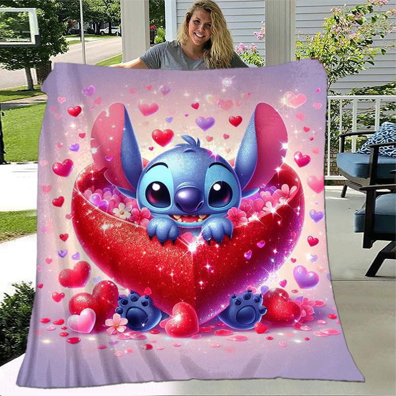 1pc Stitch Printing Blanket - Soft, All-Season Throw for Living Room, Bedroom,Travel