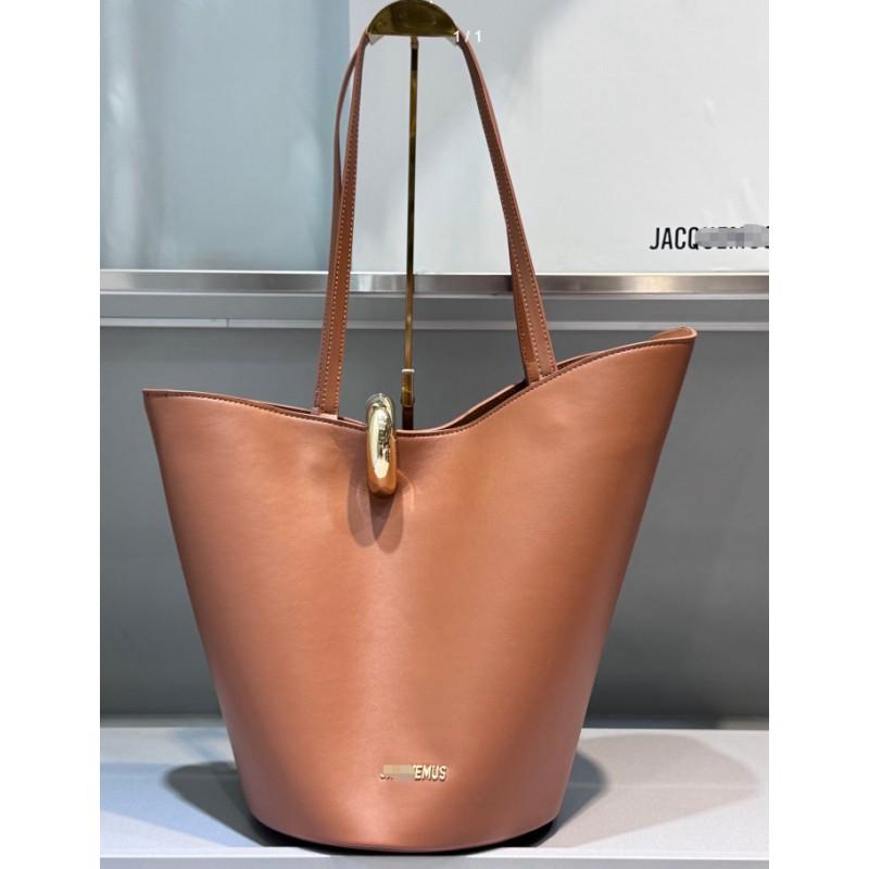 

25 Genuine Leather Gold Buckle Vegetable Basket Bag Asymmetric Shoulder 20cm коричневый