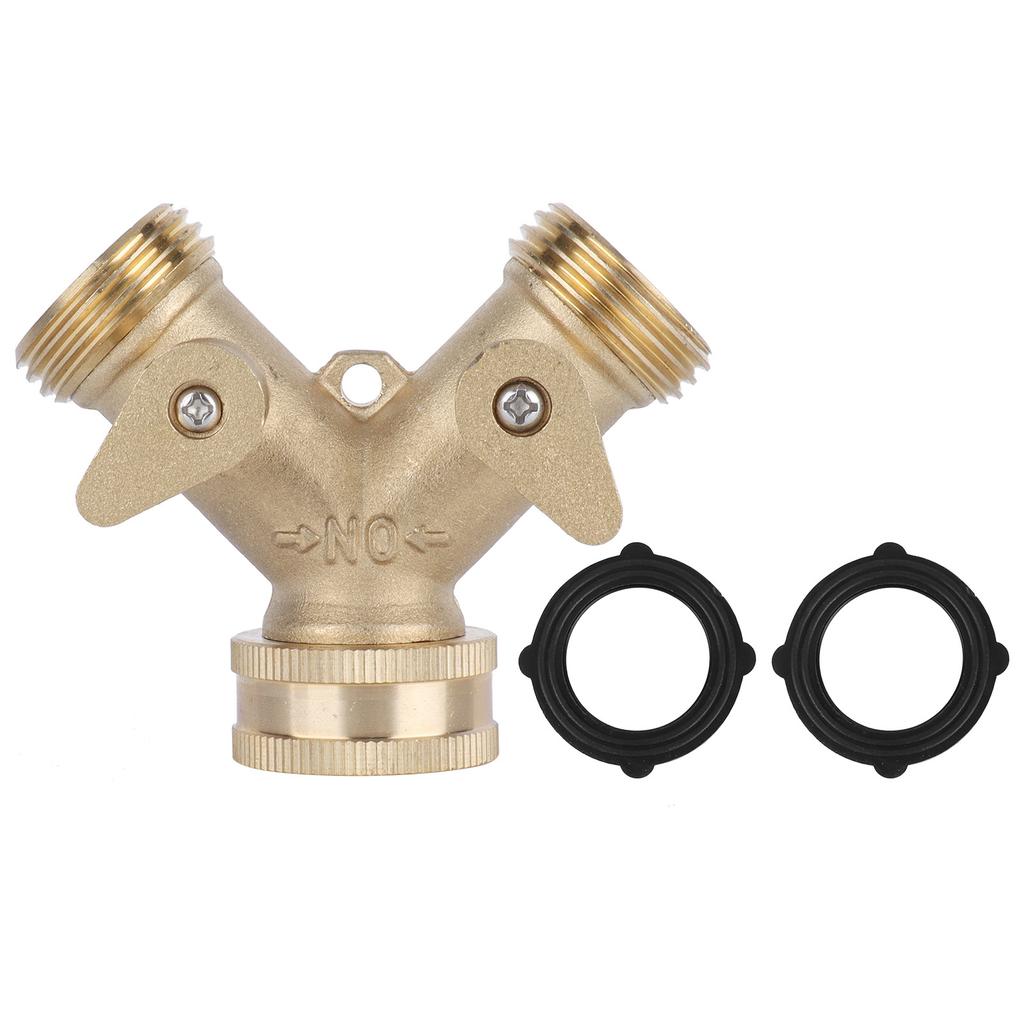 Gartenschlauchverteiler 2-Wege Ganzmessing Schwerlast Einfache Bedienung Ausgangsverteiler für NPT 34 Garten