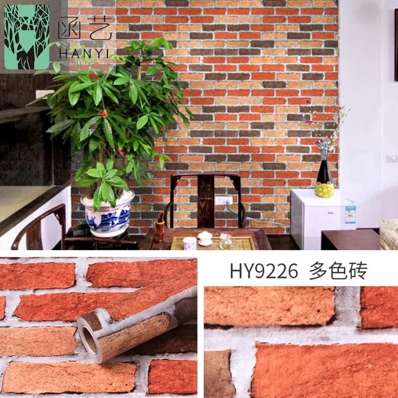 Heimdeko 3D Ziegelmuster PVC Selbstklebende Tapete Wohnzimmer Wanddekoration Tapete Restaurantdekoration