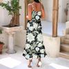 Women's Long Beach Casual Elegant Spaghetti Strap Maxi Dress Stitching Low-key Flowing Bohemian Dress