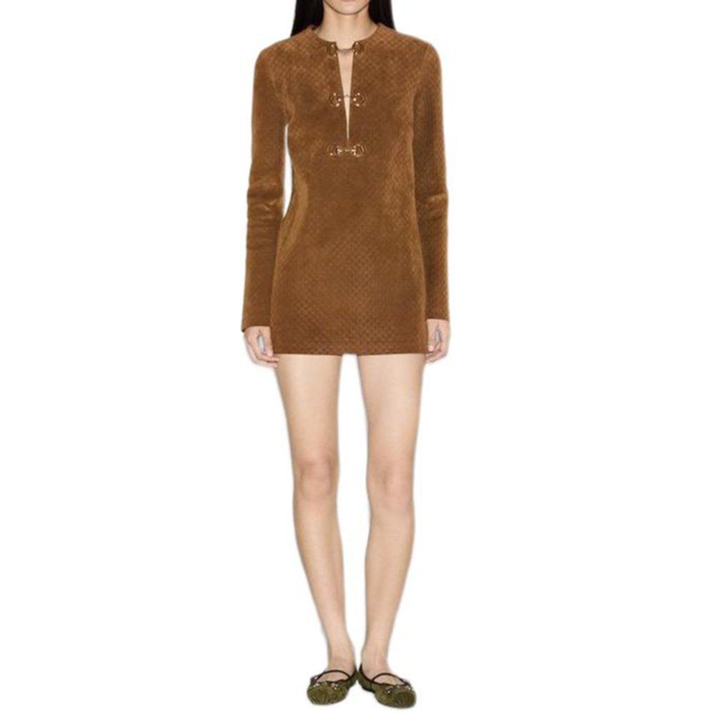 GUCCI Monogrammed Horsebit Detailed Mini Dress 817757-XNA5G-2234