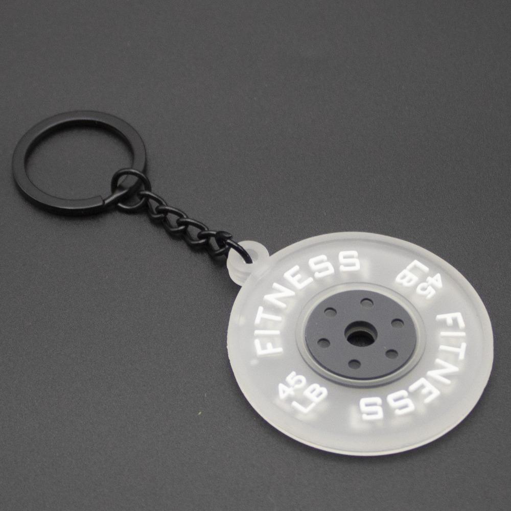 Simulation Barbell Plates Keyring Dumbbell Fitness Series Pendant  Bodybuilder