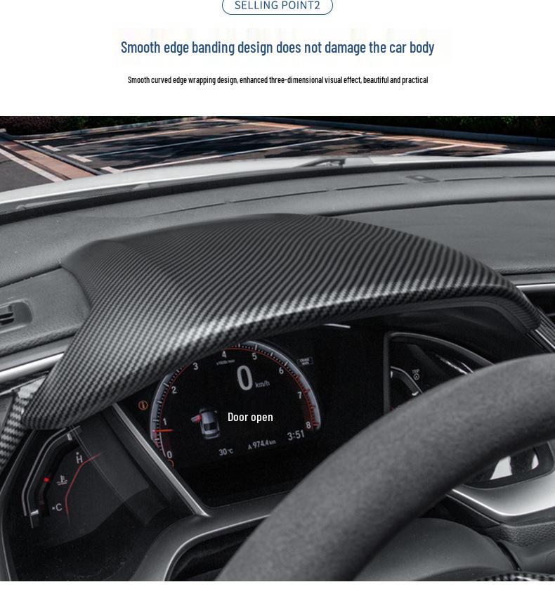 Carbon Fiber Dashboard & Steering Wheel Cover for 10th Gen Civic - Interior Modification Accessory