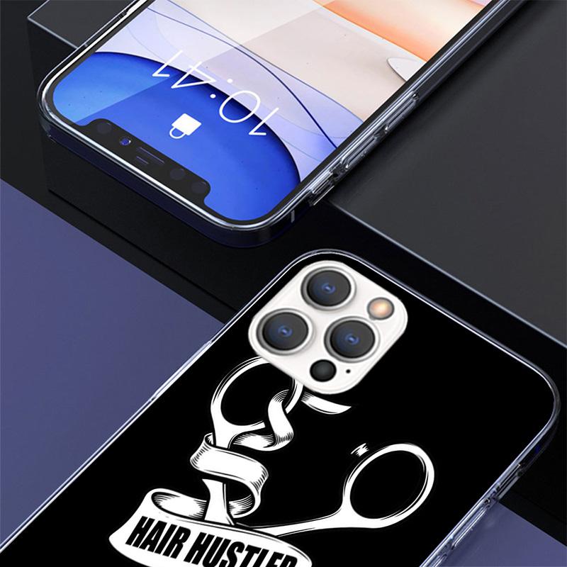 Hair Stylist Scissors Brush Phone Case For iPhone 17 Air 16 Pro Max 16E 15 + 14 Plus 11 12 13 Mini 7 8 SE Gift Print Cover Funda