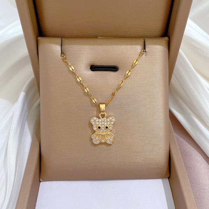 Heavy Industry Exaggerated Micro-Inlaid Real Gold Electroplating Necklace Female Transfer Bead Collarbone Chain With Jewelry