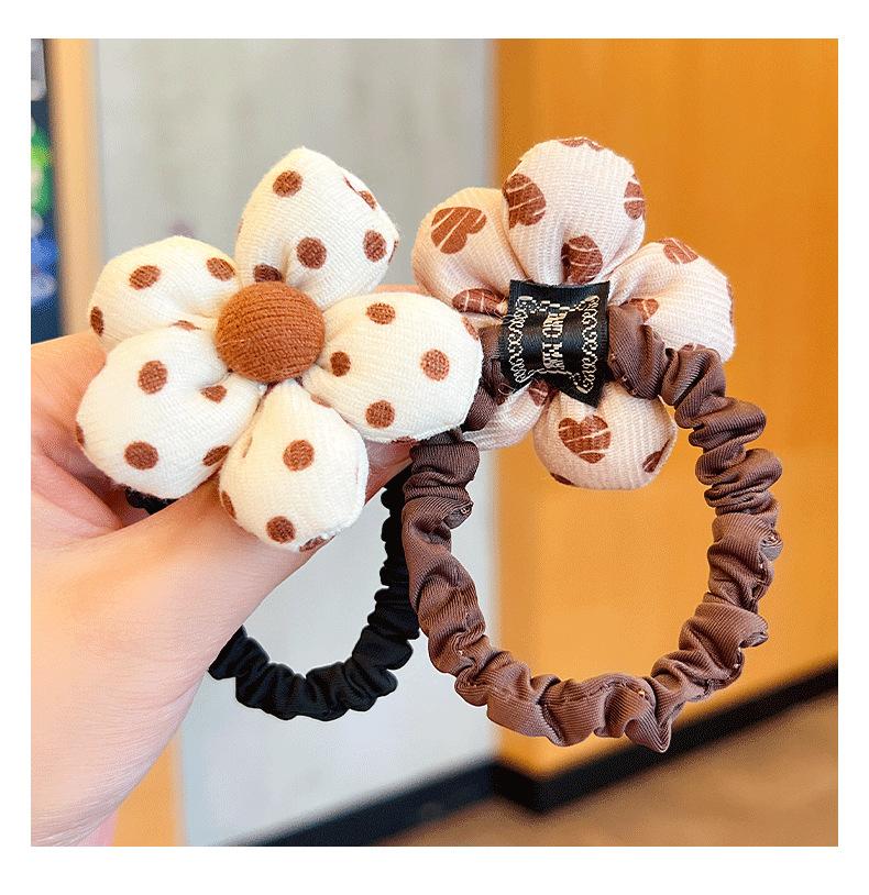 Korean Cute Flower Scrunchie Children Girls Kid Elastic Hair Rubber Band Accessories Tie Hair Ring Rope Headdress Ornaments
