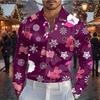 Christmas humorous shirt men's long sleeved 3D printed Christmas shirt casual top long sleeved men's Christmas uniform