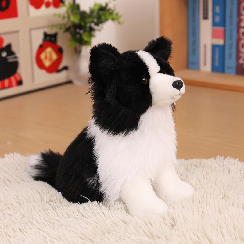Border Collie Plush Toy - Standing & Lying Poses, Cute Dog Doll Gift