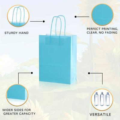 20 stuks papieren cadeautassen, veelzijdige boodschappentassen, herbruikbare gekleurde krafttassen voor cadeaus, opbergtassen, knutselprojecten en decoratieve papieren tassen.
