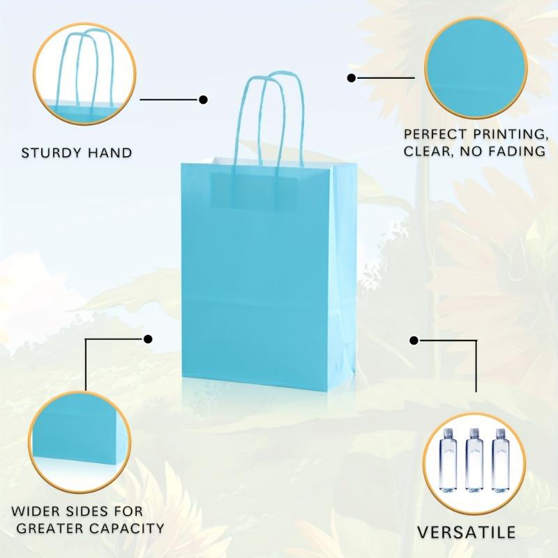 20pcs Paper Gift Bags Versatile Shopping Bags Reusable Colored Kraft Bags Gifts Storage Craft Projects Decorative Paper Bags