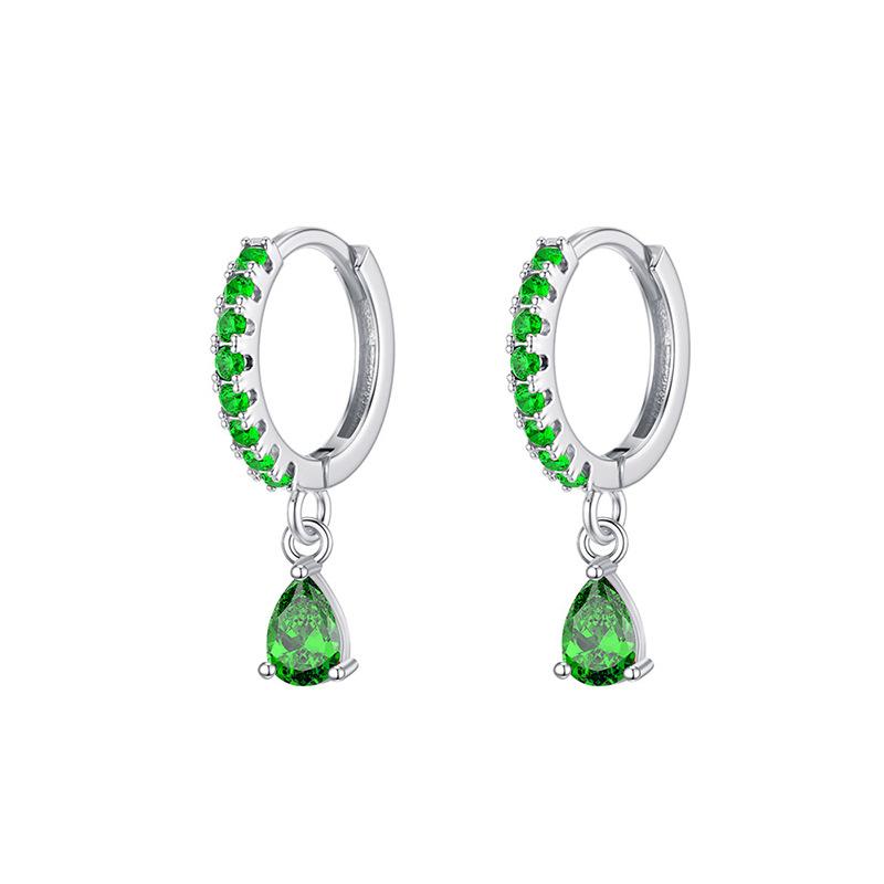 Rainbow Colored Zircon Ear Buckle Set, Love Water Drop Pendant, Small Earrings, Light Luxury and Exquisite Stacked Women's Earrings.