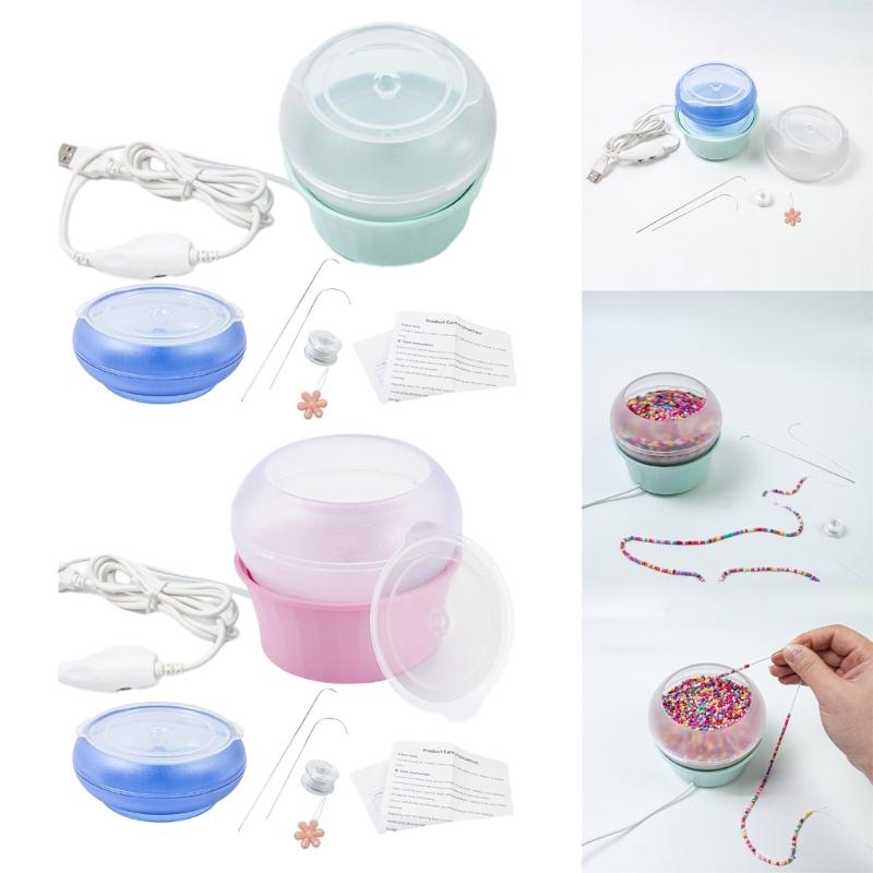 Kits de Girador de Contas de Argila com Passador, Fio, Tigela de Contas Pequena Grande, para Fazer Pulseiras, Colares, Correntes de Cintura