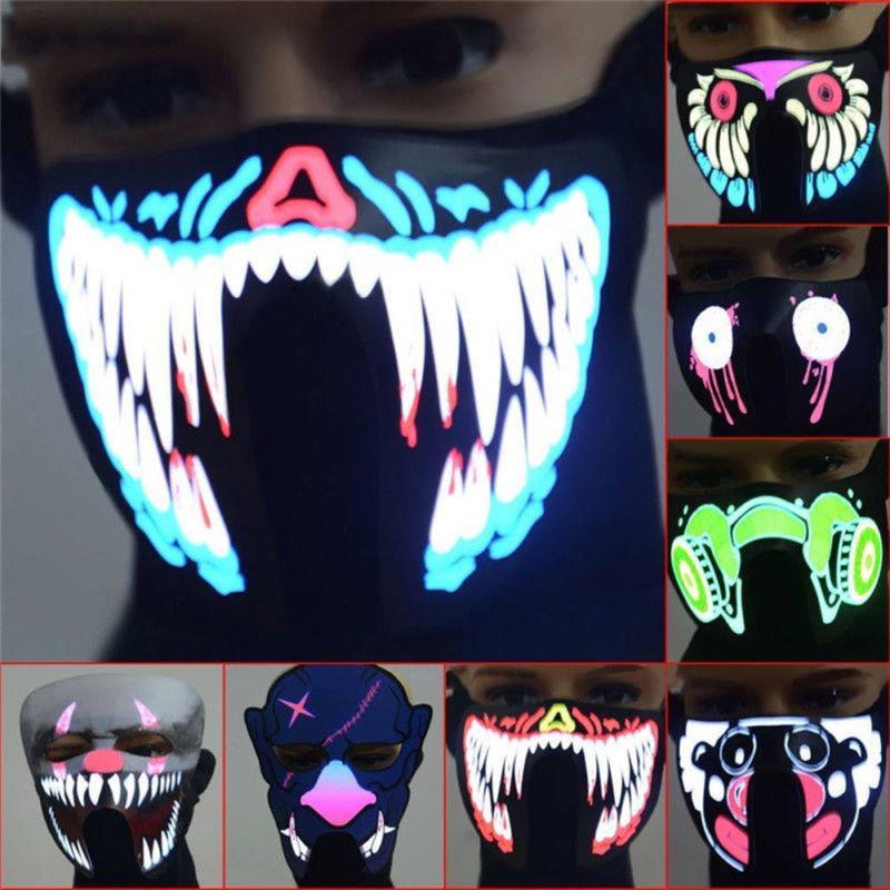 El Led Draad Halloween Pasen Rave Masker Lichtgevend Kostuum Masker Paas Decoraties