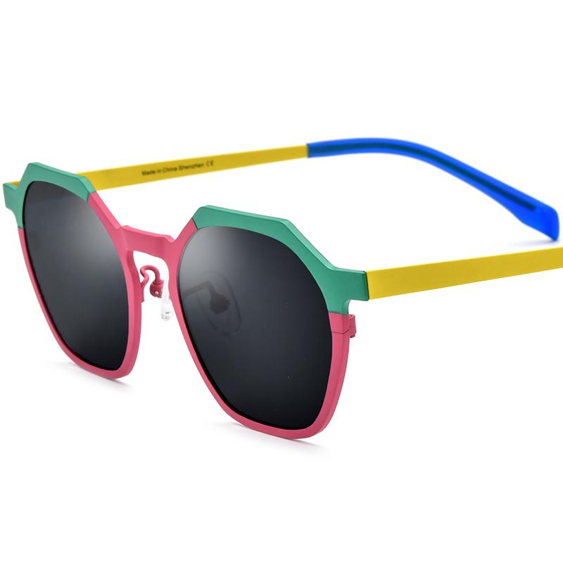Borregls Colorful Titanium Sunglasses Men Vintage Polygon Fashion Women 2025 Retro Designer Polarized UV400 Sun Glasses 185814T