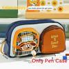 Cute Double Pocket Cartoon Pen Case With Removable Dividers For Students And Office Use