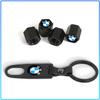 For BMW E34 E46 E39 E38 E90 E60 E36 F30 F30 F10 E92 E38 E91 G30 G38 M3 M5 Fashion Car Tire Valve Caps with Car Badge Keyring Keychain Set
