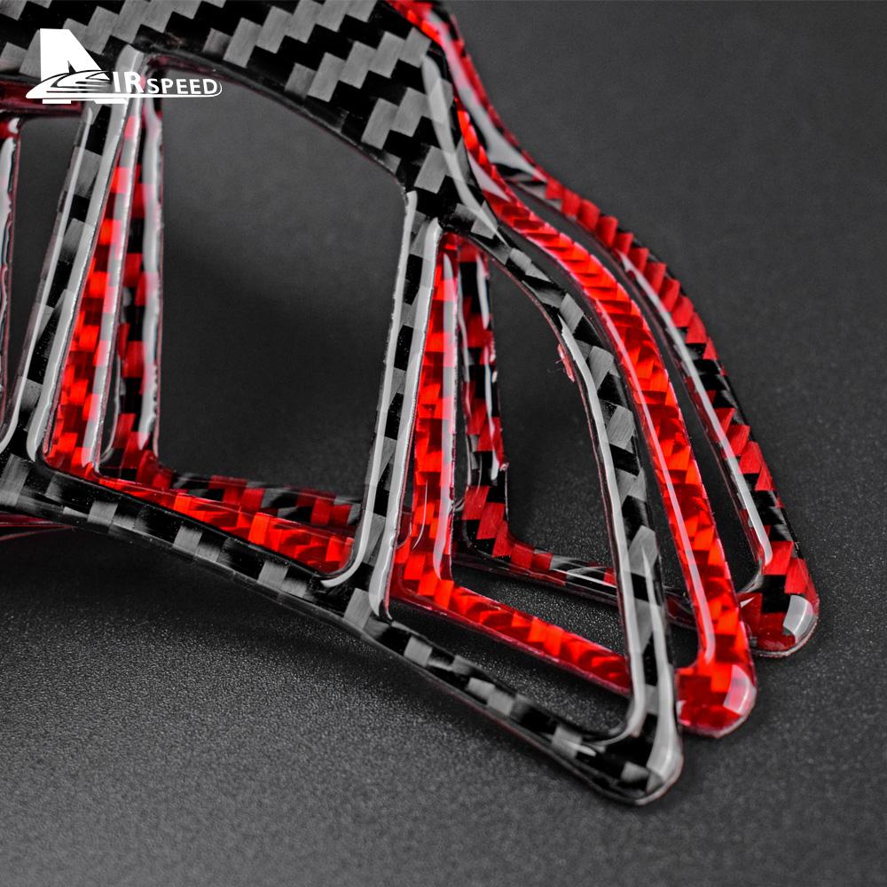 Real Carbon Fiber for Mazda 6 2014-2017 Automatic Transmission Car Steering Wheel Button Frame Sticker Interior Trim Accessories