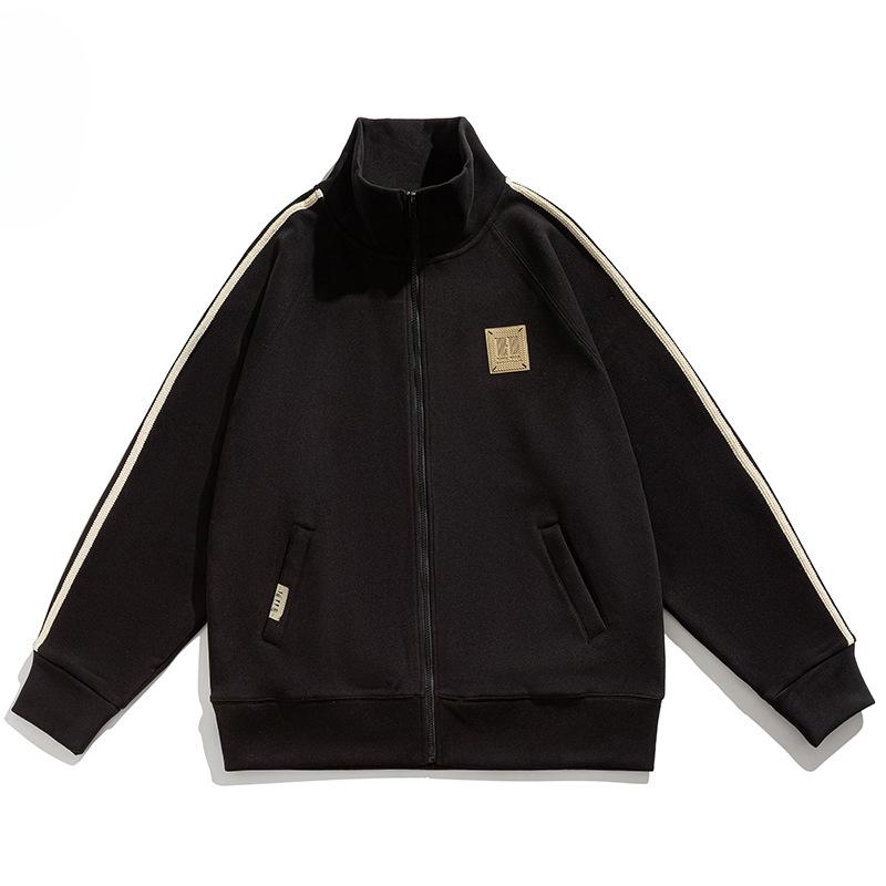 Spring And Autumn Stand-Up Neck Zipper Cardigan Sweater Men'S Trendy Brand Large Size Spring Men'S Premium Sports Jacket