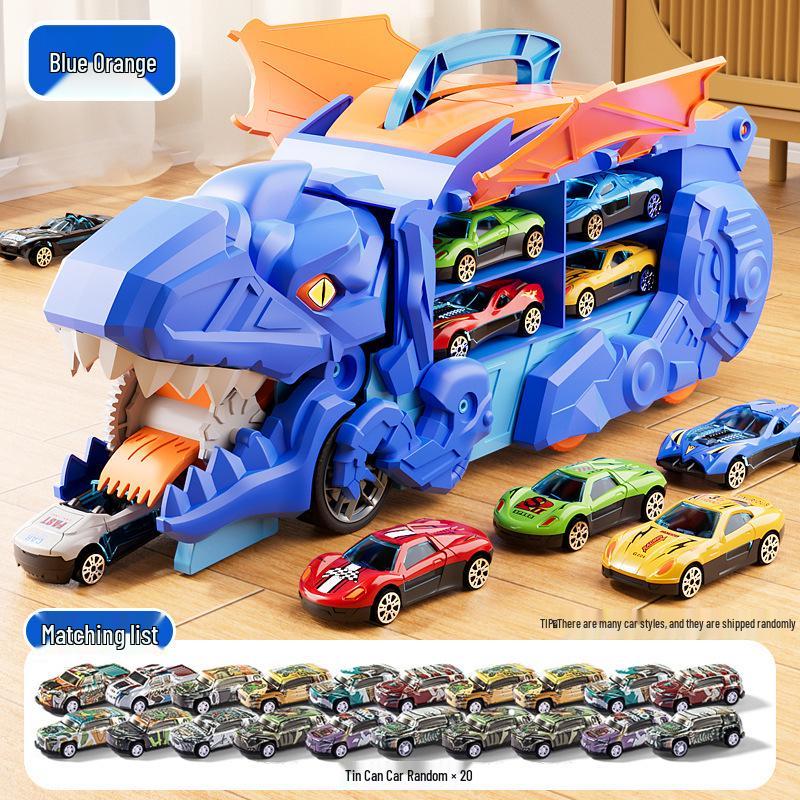 3-in-1 Transforming Dinosaur Toy Car Set for Kids Aged 3-5 with Mini Car Storage