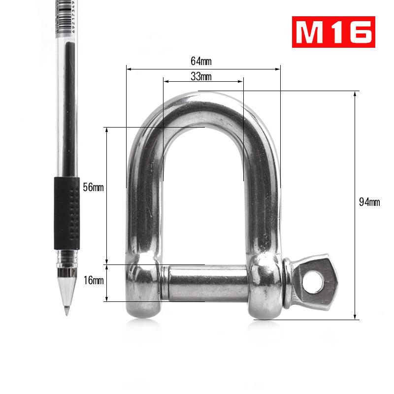 304 Stainless Steel Bow Shackle - Tow Hook, Marine Rope Ring, Chain Lifting Rigging Connector