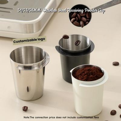 51/53/58mm Stainless Steel Coffee Dosing Cup Sniffing Mug Espresso Machine Wear Resistant Stainless Steel Receiving Powder Cup