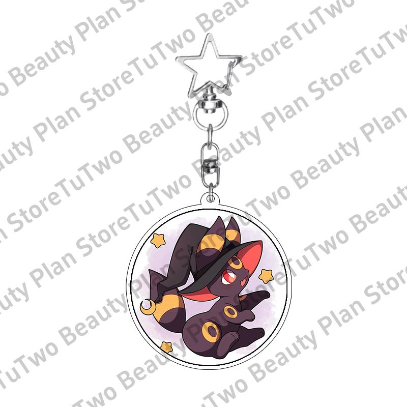 Girly Heart Acrylic Anime Sylveon Espeon Glaceon Eevee Cartoon Keychain Key Chains Keyrings Jewelry Fans Gifts Accessories Toys