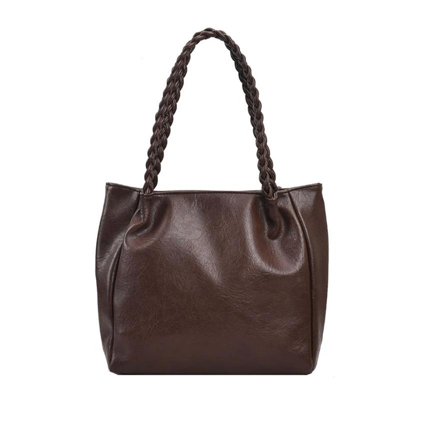 Mode Plissierte Damen Achseltasche Winter Trendige Große Kapazität Pendler Tragetasche Lässige Einfarbige Damen Schultertaschen