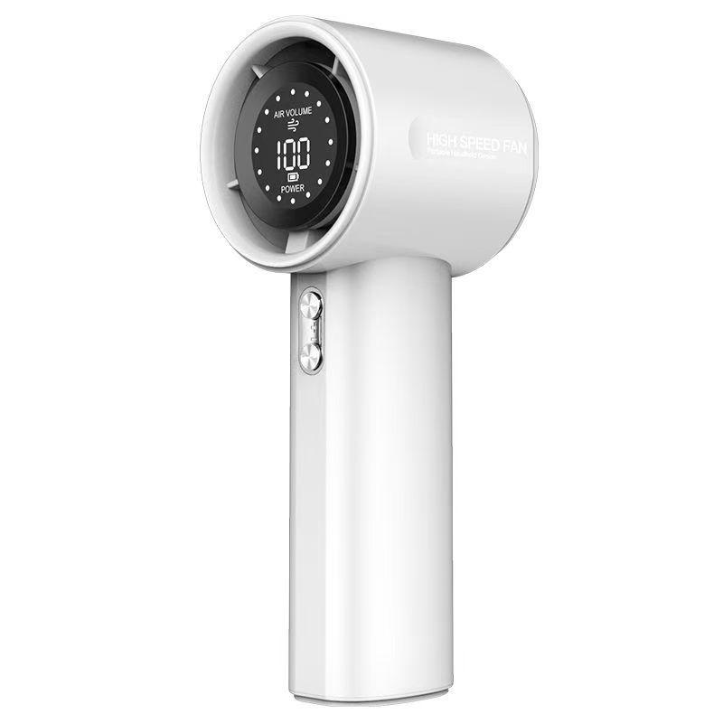 High-Speed Turbine Handheld Fan: USB Rechargeable, 100-Speed Portable Mini Fan 62mm