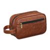Business Travel Portable Men's Toiletry Bag Fashion Retro Leather Thickened Cosmetic Bag Handbag