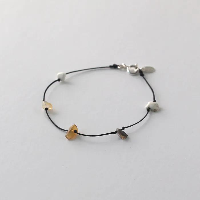 rough stone string bracelet
