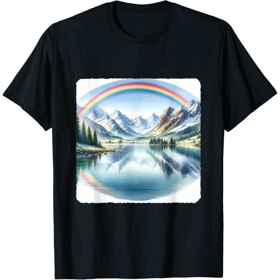 Rainbow Over Mountain Lake With Snow-Capped Mountains S
