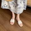 French evening slippers women's summer wear 2025 new summer go out flat beach sandals