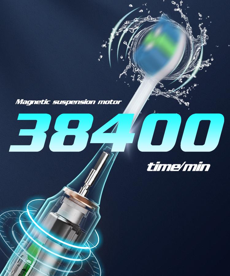 Sonic Electric Toothbrushes for Adults Smart TimerTeeth Whitening Toothbrush IPX7 Waterproof 6 Replaceable Heads Set