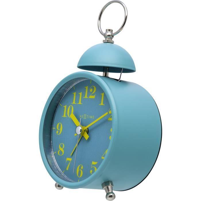 Ceas de masă - NeXtime - Sonerie simplă - Ø 16 cm - Metal - Turcoaz - Alarmă puternică