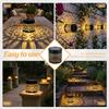 2Pcs Patio Solar Light Waterproof Solar Powered Mandala Nightnight Stairs Flight Automatic Lamp Decor for Garden Deck Post Fence