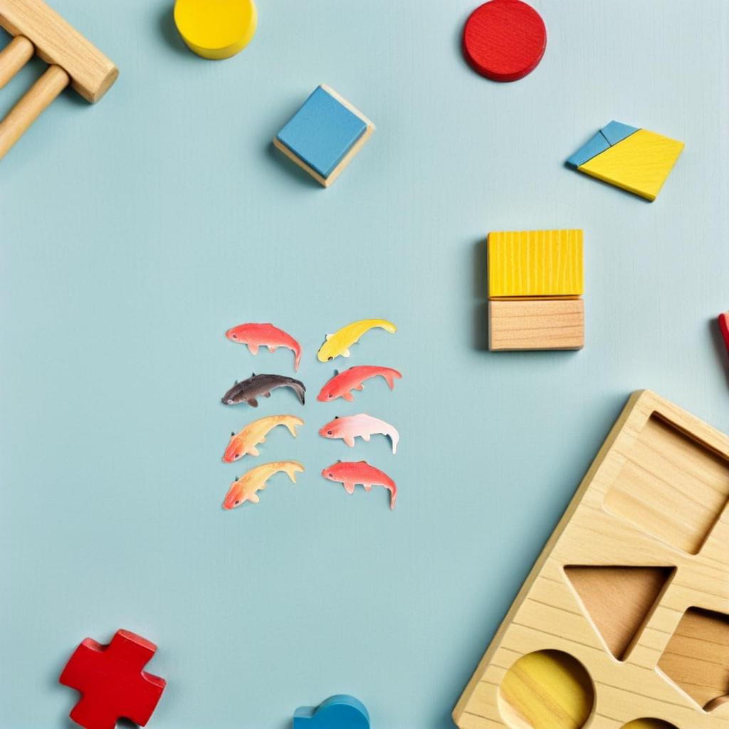 ABOOFAN Set of 8 Miniature Nishikigoi Figurines, PVC, Approx. 0.79 x 0.24 x 0.24 inches, Perfect for Aquarium Decorations, Dollhouse Decor, Small
