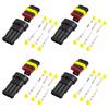 [Sett med 4] 3-polet vanntett kobling, 3-pins ledningskontakt, For biler, motorsykler,