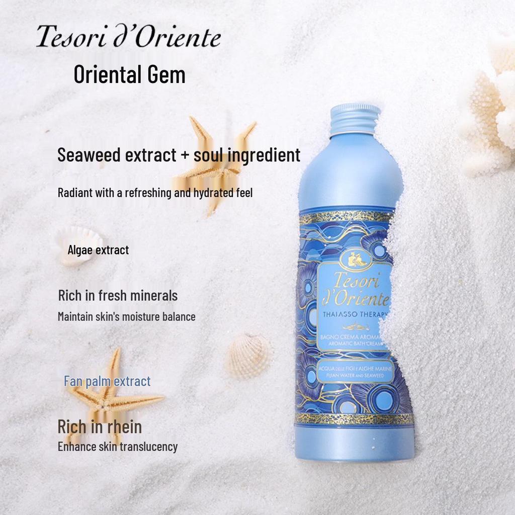 Tesori d'Oriente Lotus Scent Shower Gel - 500ml with Pump, Long-Lasting Fragrance Women's Body Wash.