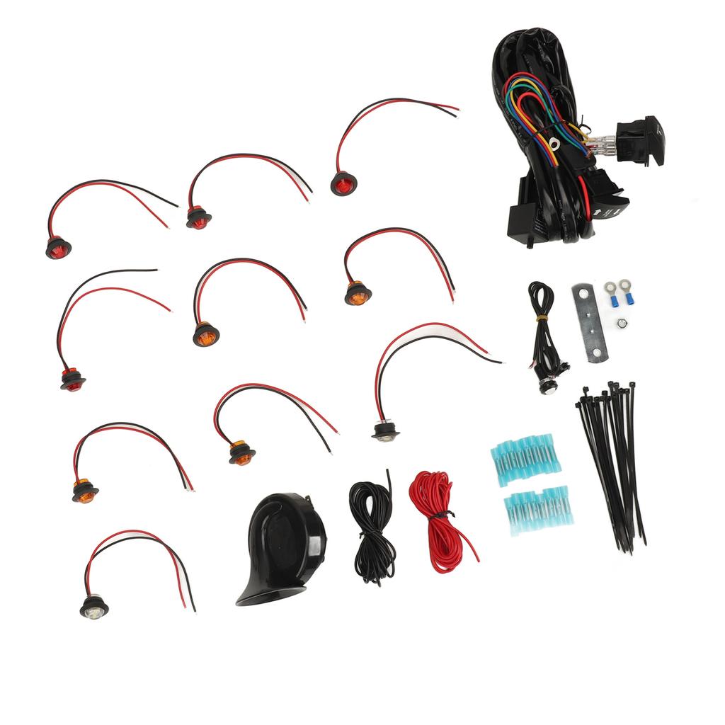 DC12V Turn Signal Horn Kit Universal Fit Street Legal Rocker Switch Kit for UTV ROV ATV Golf Cart