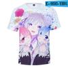 Re Zero 3D potištěné tričko s krátkým rukávem pro léto Muži Ženy Kreslené oblečení Rem a Ram Japonská anime košile Trička