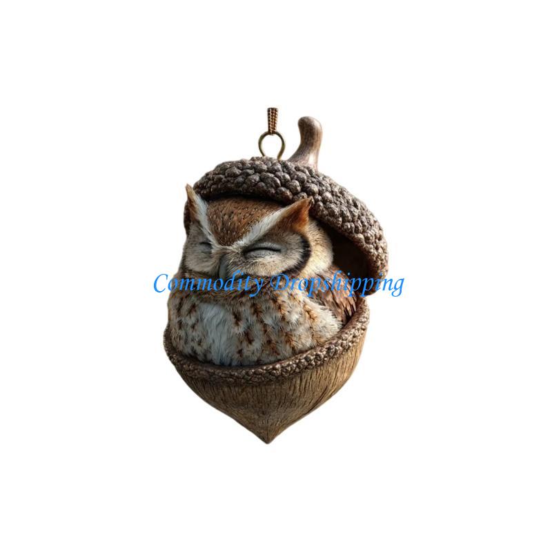 Y5JC (1-Piece) Christmas Ornament Acrylic Animal Decor with Red Berries, Tree Hanging for Cabin, Farmhouse Holiday Decorations