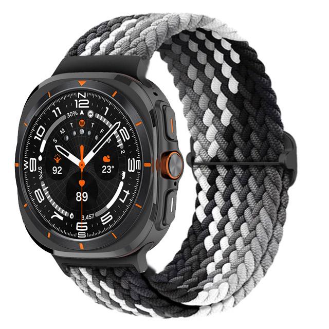 For Samsung Galaxy Watch 7 Ultra Band 47mm Accessories Adjustable Braided Solo Loop Nylon Bracelet Galaxy Watch Ultra Strap 47mm