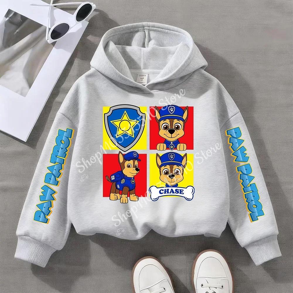 Paw Patrols Sweatshirt Chase Skye Anime Cartoon Print Cotton Fashion Casual Sports Thin Tops Spring Autumn Kids Clothes Gifts