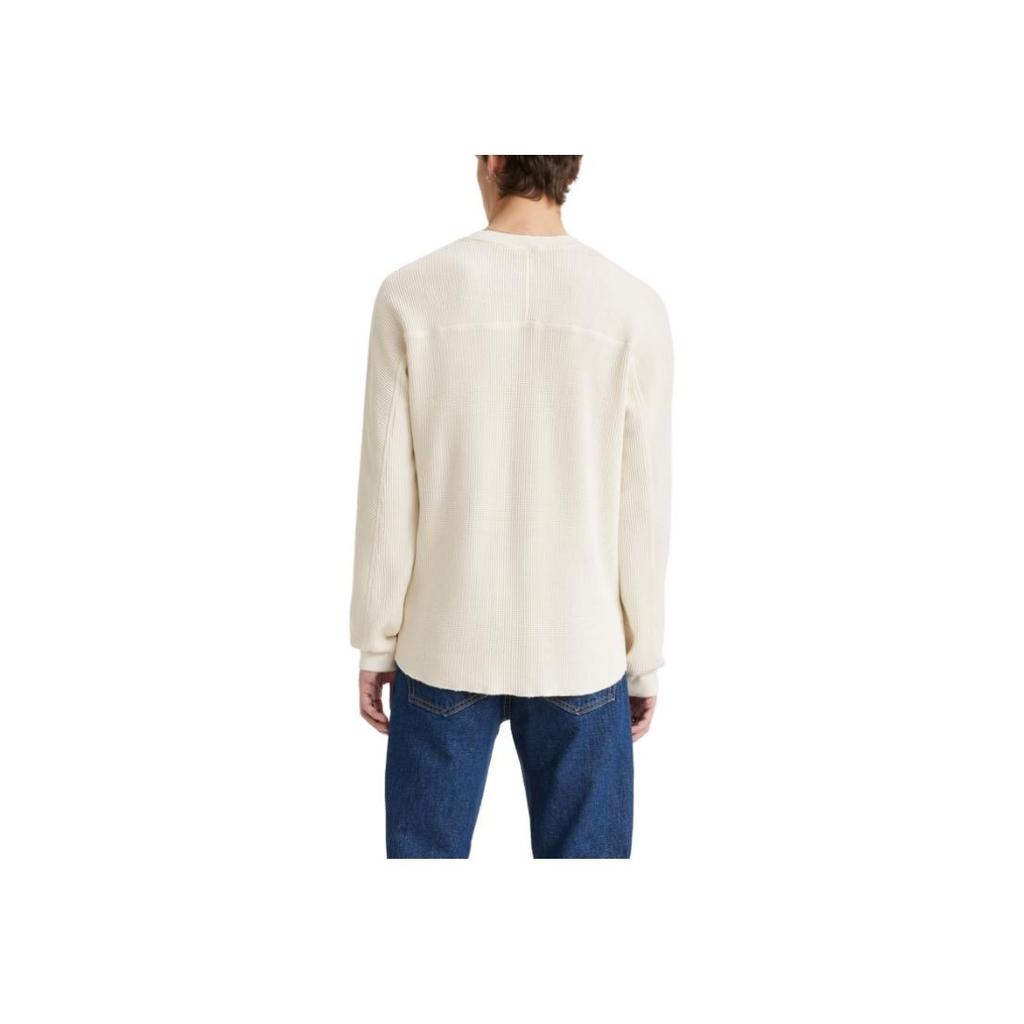 Levis FW23 Solid Color Crew Neck Pullover Long Sleeve Sweatshirt Men sweatshirt White A1851-0010