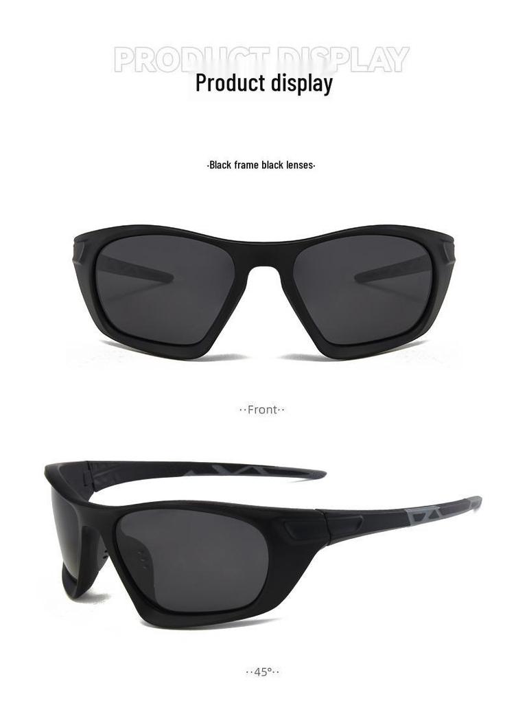 Unisex Polarized Camouflage Sports Sunglasses - Square Frame, Ideal for Cycling, Outdoor Fishing, and Trendy Wear
