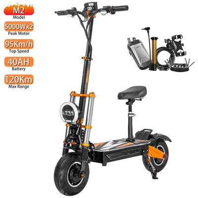 Electric Scooter Boyueda M2 12" Tire 5000Wx2 Motor Fully Suspension Adult Electric Off-Road Scooter 72V 40Ah Hydraulic Disc Brake Max Range 120Km