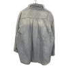 The Attico 25Stainless Steel 250WCB00068 Diana Washed Blue Cotton Metal Button Logo Embroidered Asymmetrical Denim Shirt Jacket Tops Blue 36Used