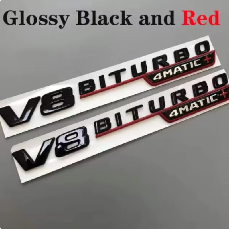 RSU1 2Pcs 3D ABS Car Fender Side Badge For Mercedes Benz E63s AMG W213 W212 W205 C63S V8 BITURBO 4MATIC Emblem Stickers Accessories